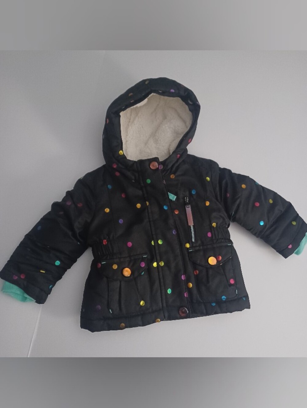 Cat & Jack Polka Dot Winter Jacket Sz 12M